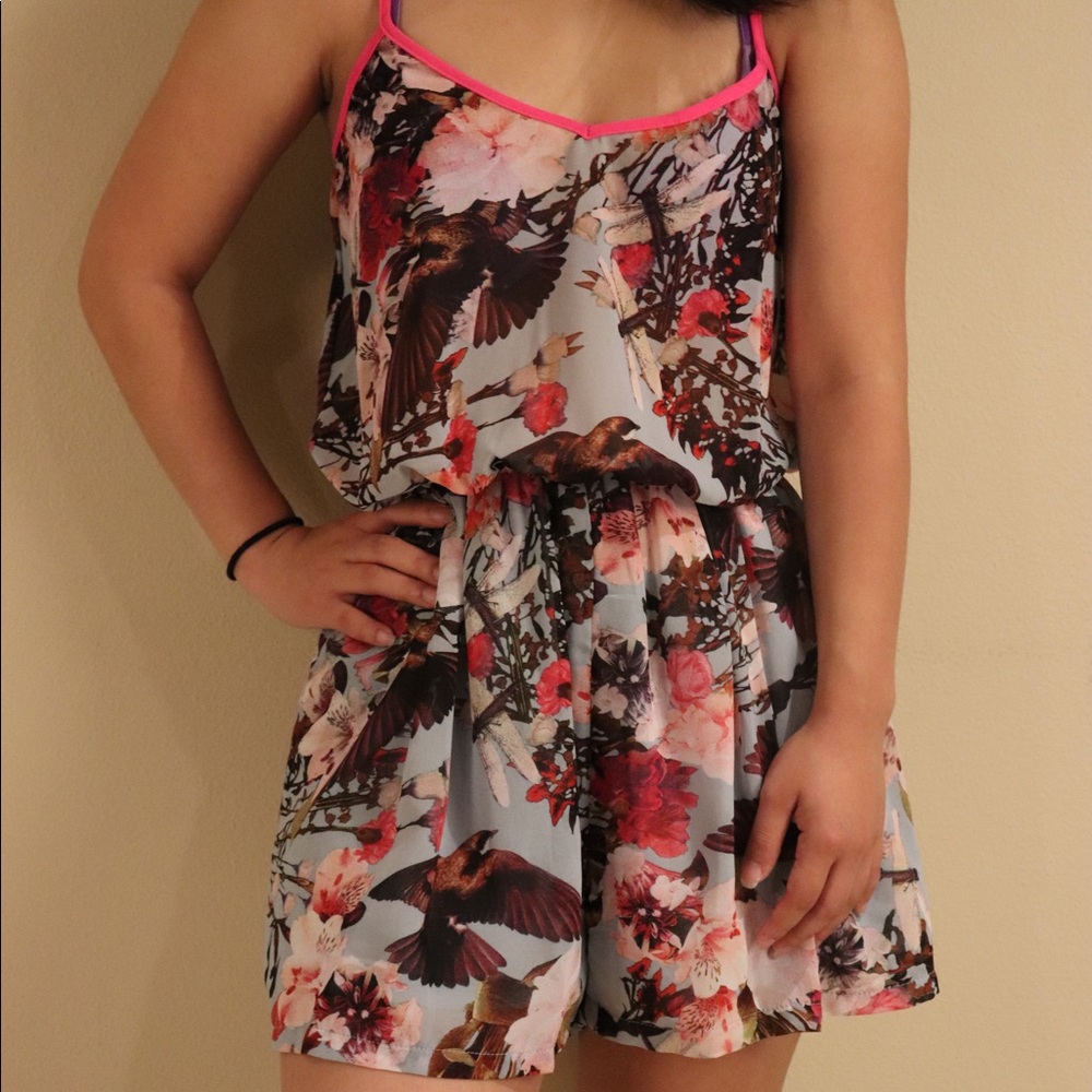 L’Atiste floral short sheer romper